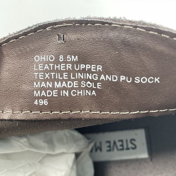 Steve Madden Ohio Western Ankle Booties Fringe Taupe Suede Heeled Women's 8.5 - Picture 9 of 9